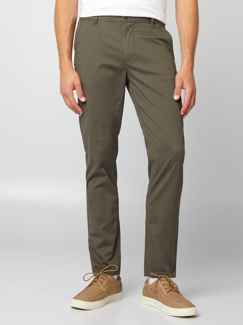 Pantalón chino slim KAKI - Kiabi