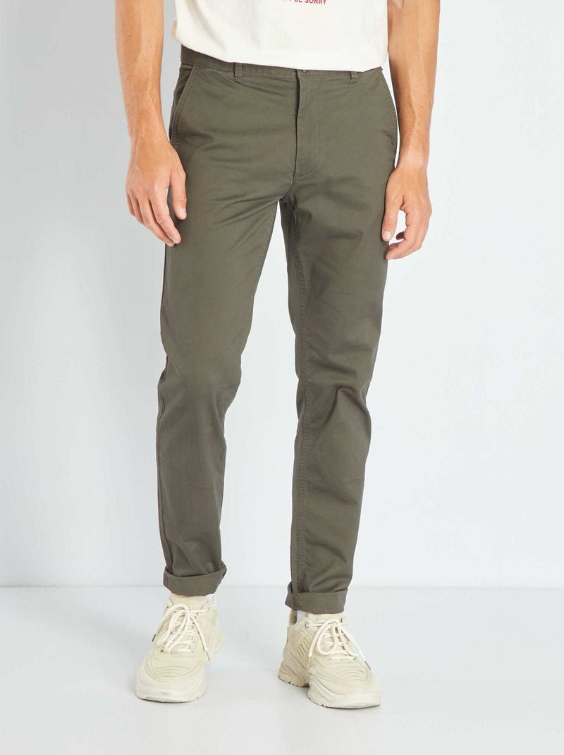 Pantalón chino slim KAKI - Kiabi
