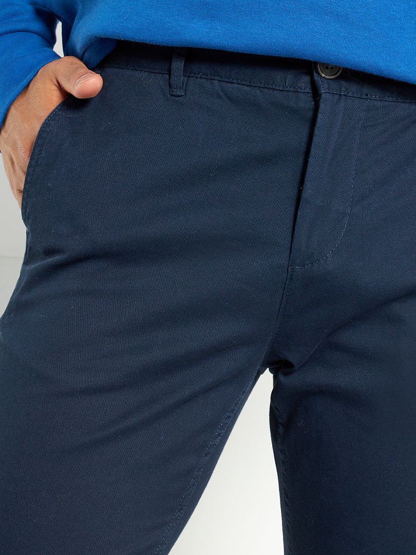 Pantalón chino slim L30 azul - Kiabi
