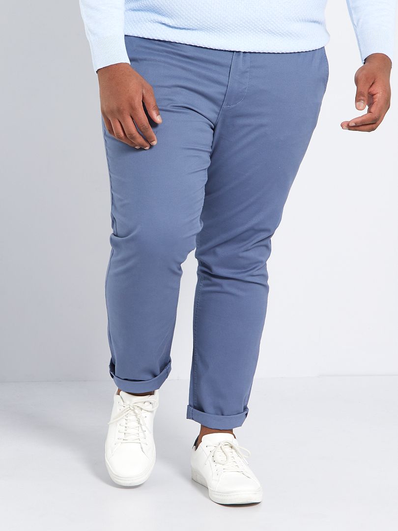 Pantalón chino slim L30 AZUL - Kiabi