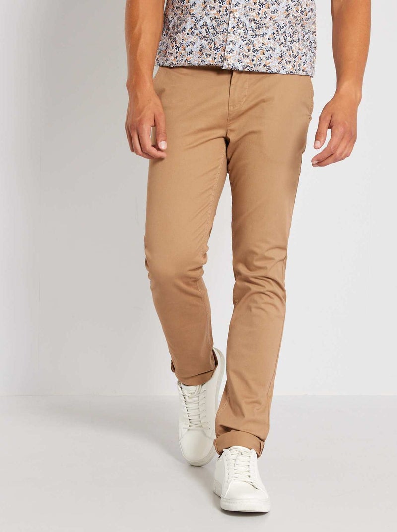 Pantalón chino slim L30 BEIGE - Kiabi