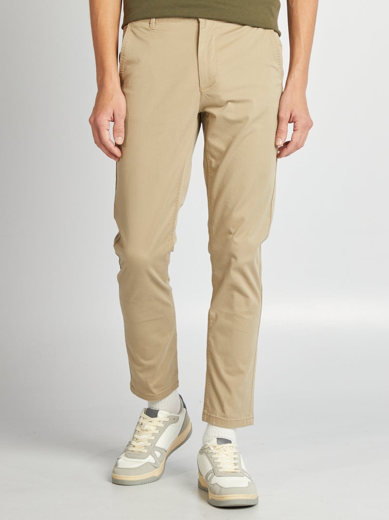 Pantalón chino slim L30 BEIGE - Kiabi