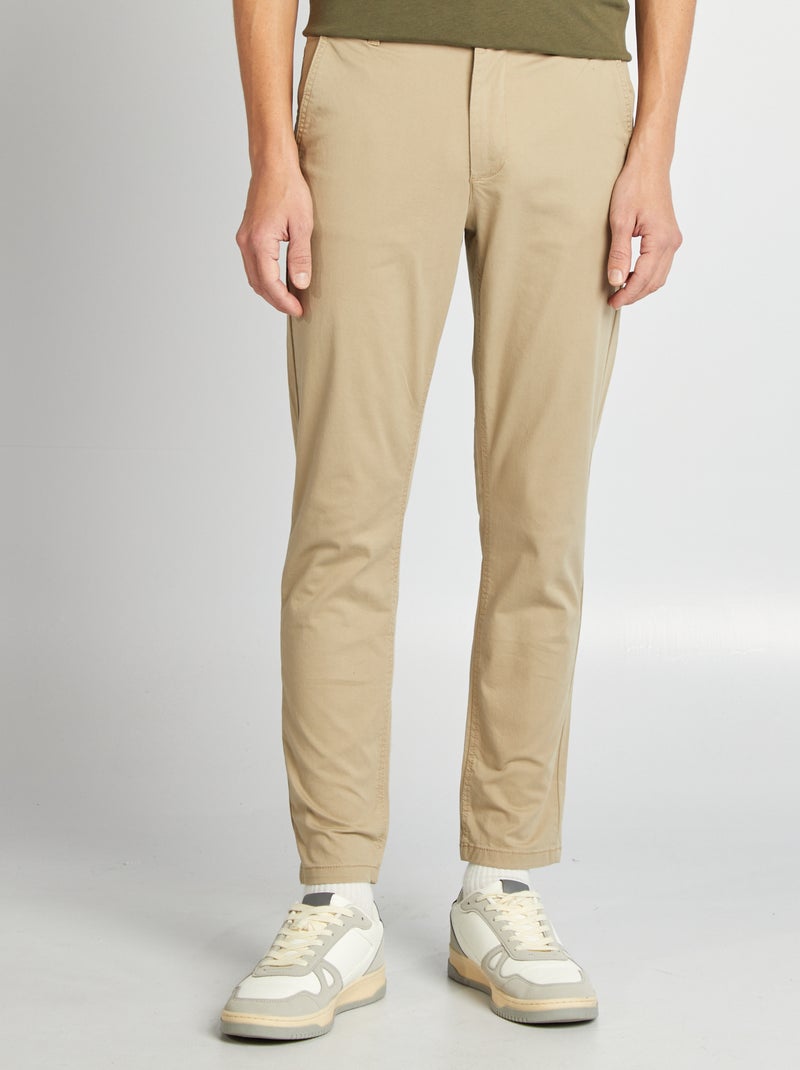 Pantalón chino slim L30 BEIGE - Kiabi