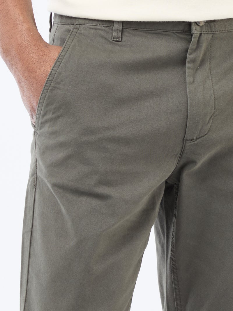 Pantalón chino slim L30 Kaki - Kiabi