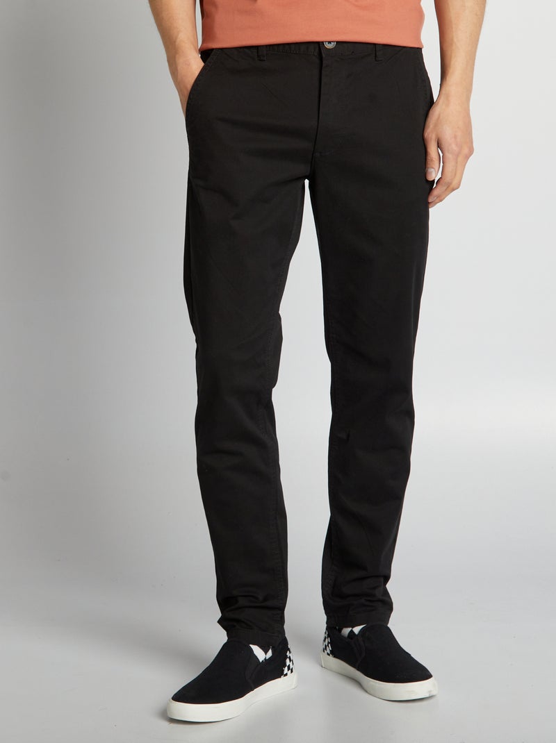 Pantalón chino slim L30 NEGRO - Kiabi