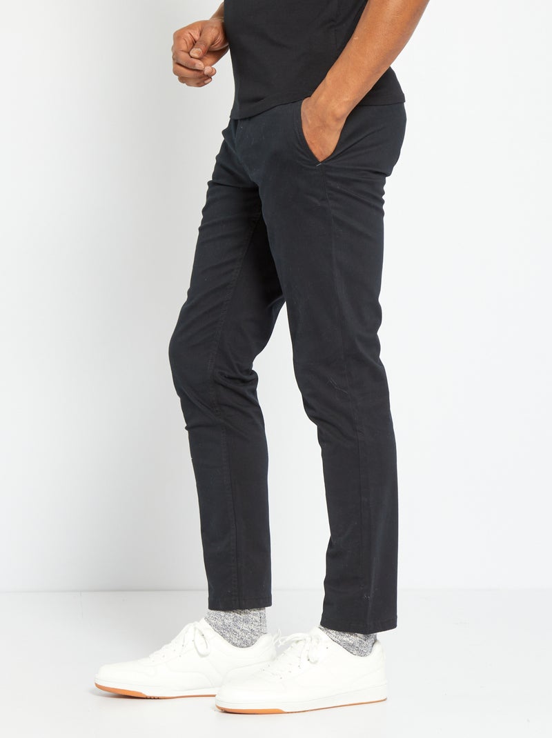 Pantalón chino slim L30 NEGRO - Kiabi
