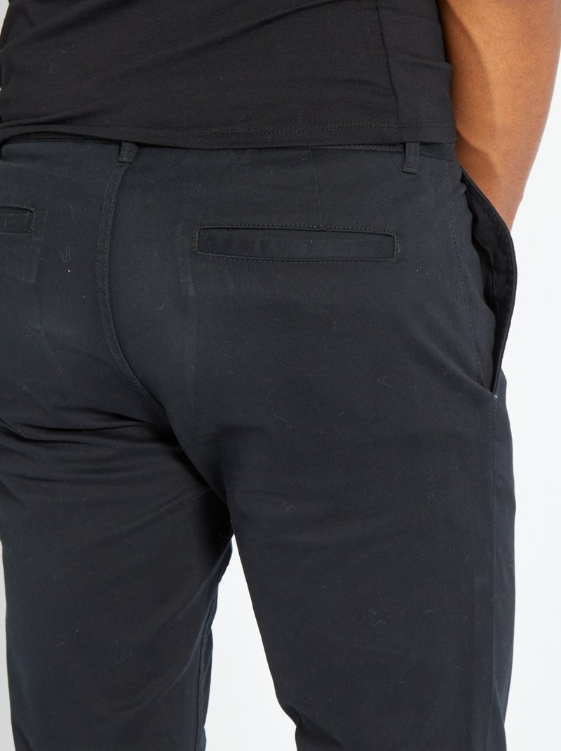 Pantalón chino slim L30 NEGRO - Kiabi