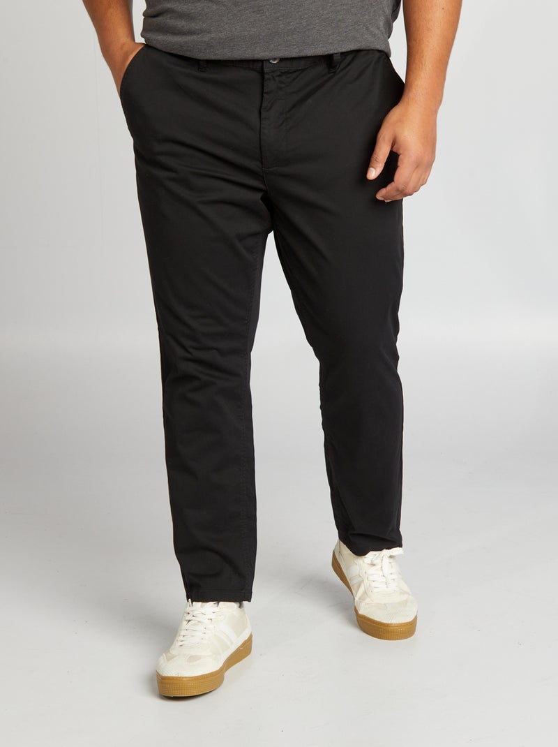 Pantalón chino slim L30 Negro - Kiabi
