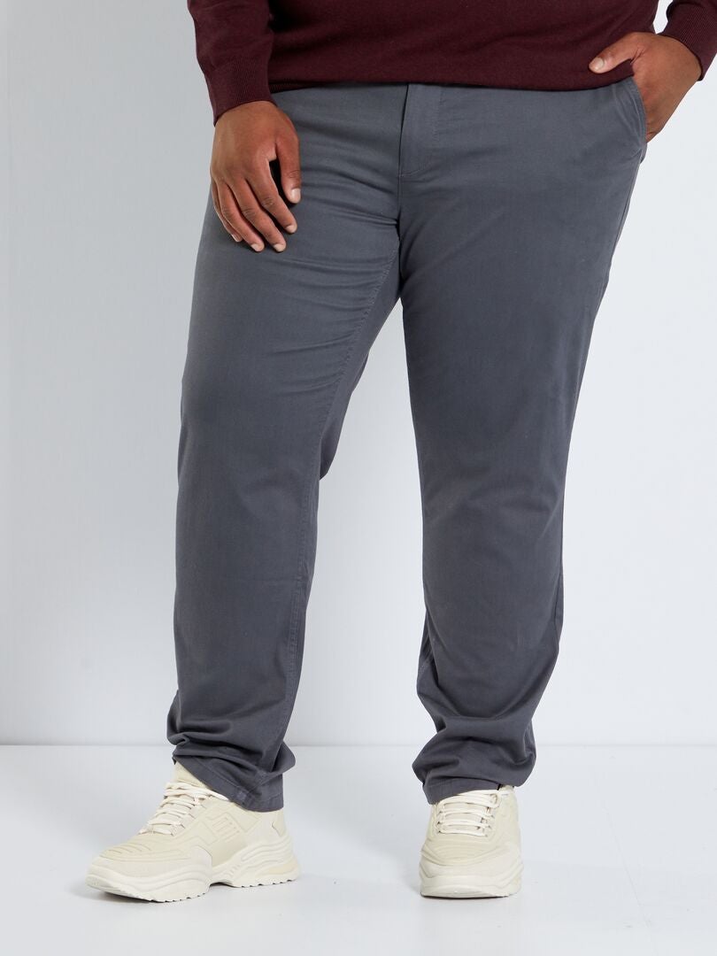 Pantalón chino slim L32 gris oscuro - Kiabi
