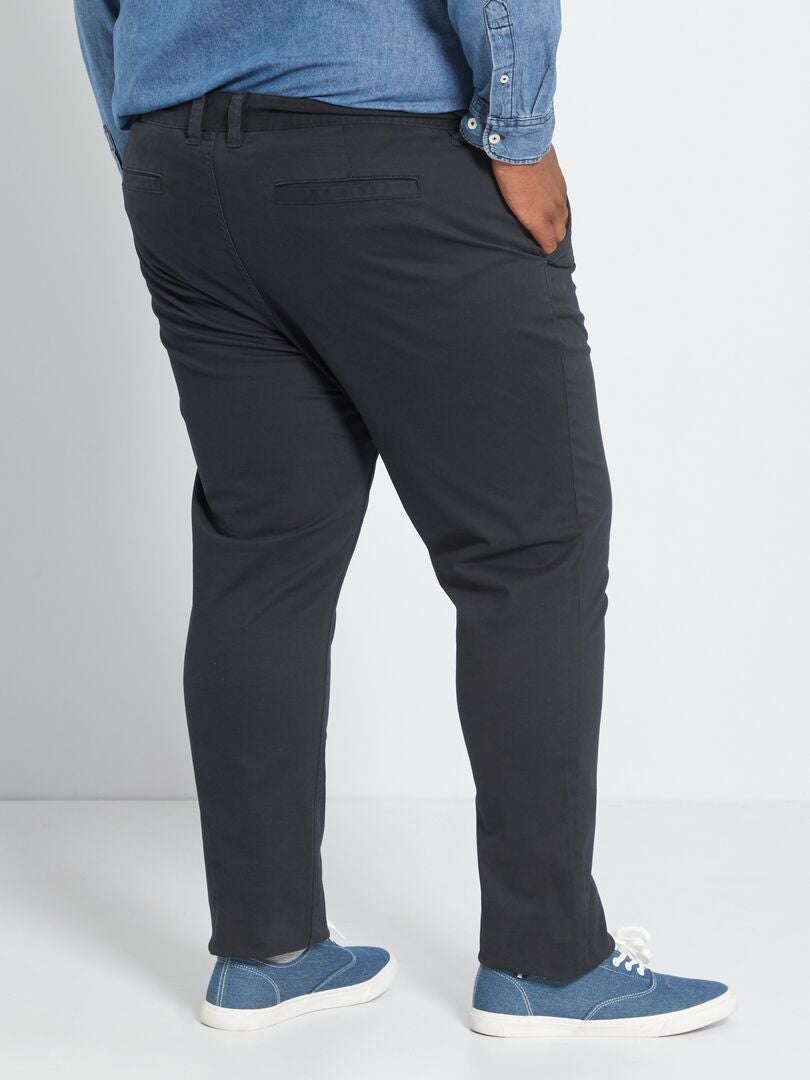 Pantalón chino slim L32 negro - Kiabi