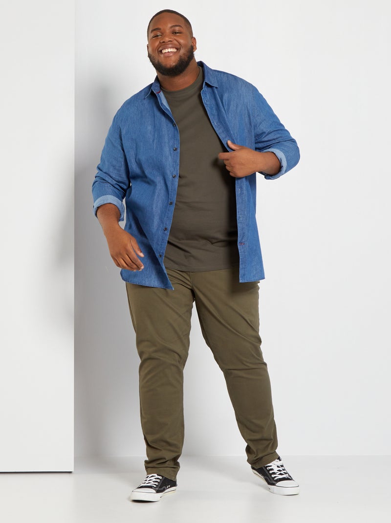 Pantalón chino slim L34 KAKI - Kiabi