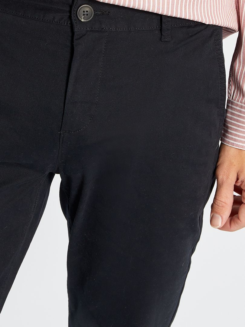 Pantalón chino slim L34 NEGRO - Kiabi