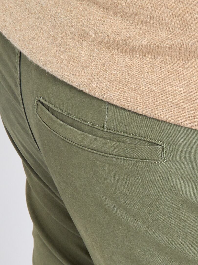 Pantalón chino slim L34 verde oscuro - Kiabi