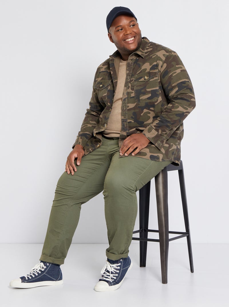 Pantalón chino slim L34 verde oscuro - Kiabi