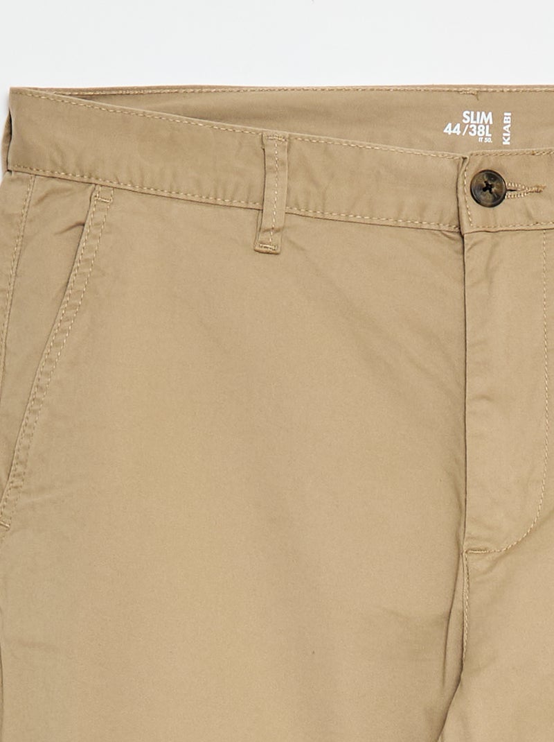 Pantalón chino slim L38 +1,95 m Beige - Kiabi