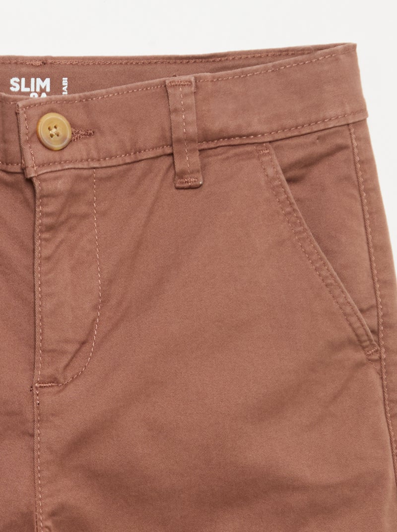 Pantalón chino slim Marron - Kiabi