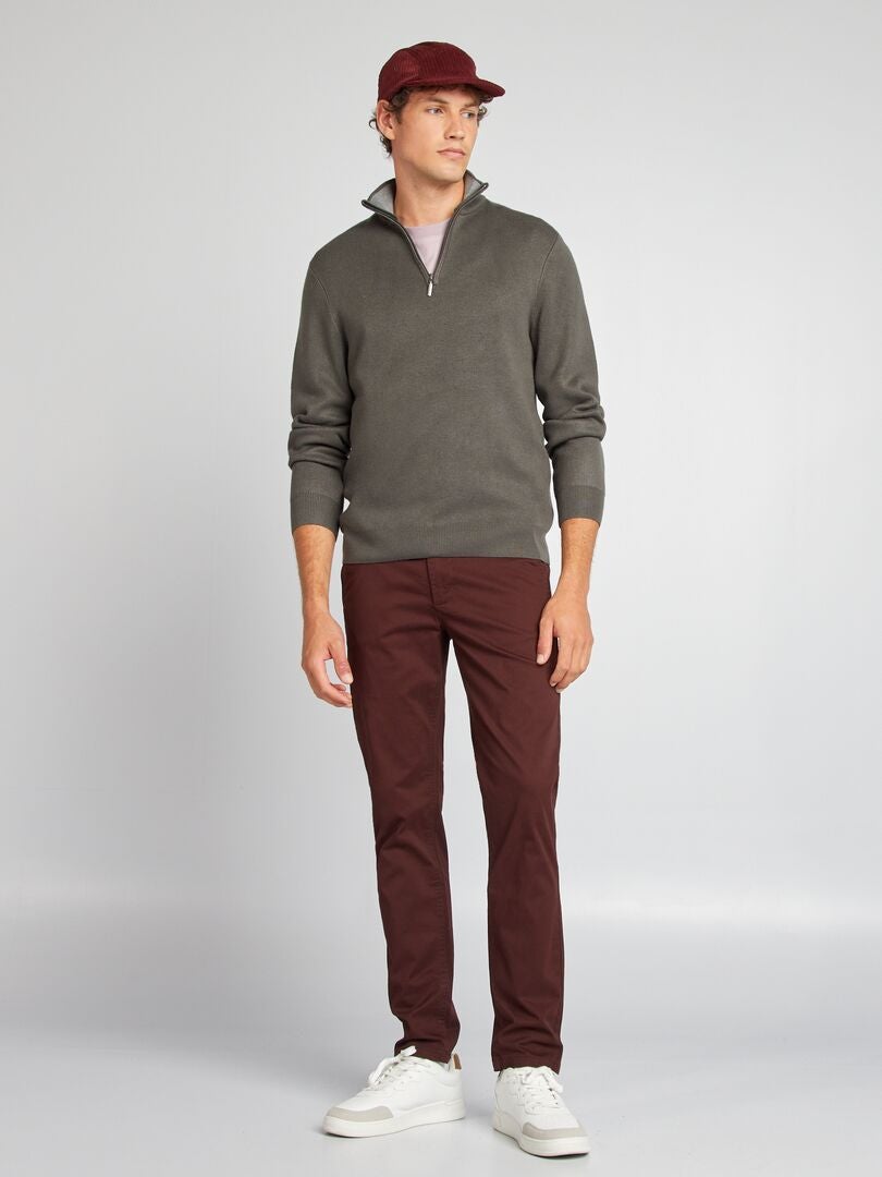 Pantalón chino slim MARRON - Kiabi