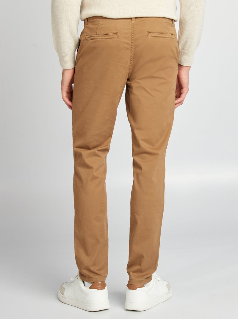 Pantalón chino slim MARRON - Kiabi