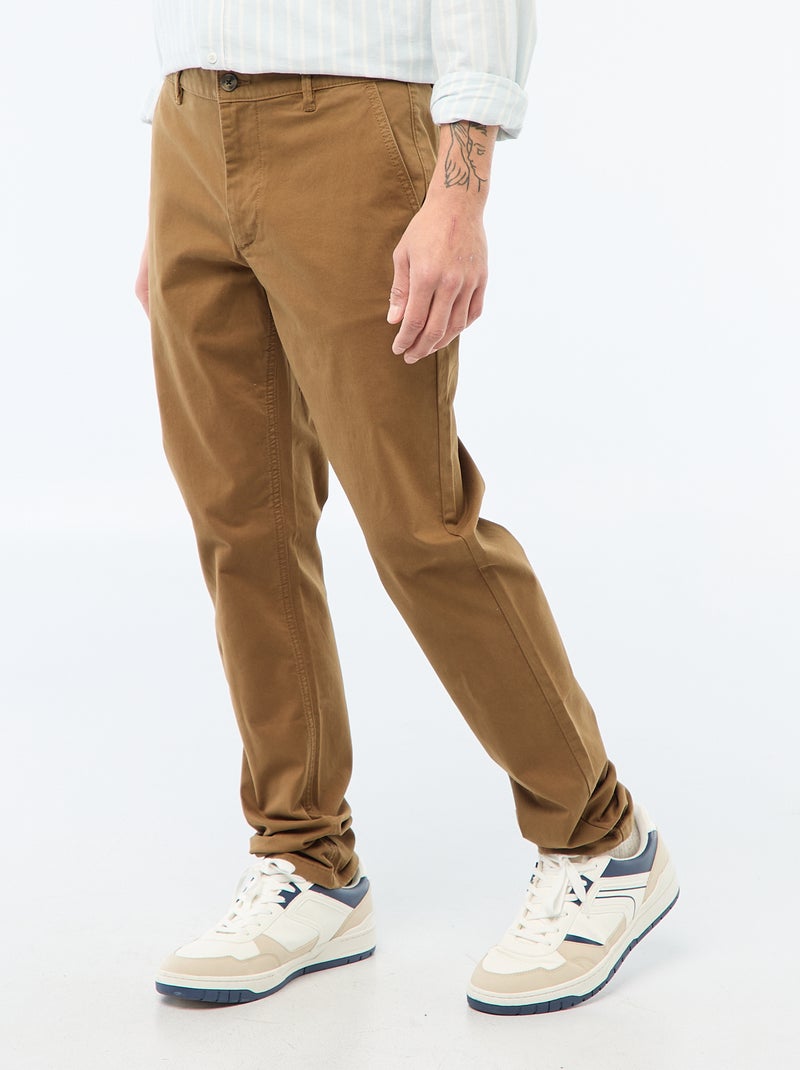 Pantalón chino slim Marron - Kiabi