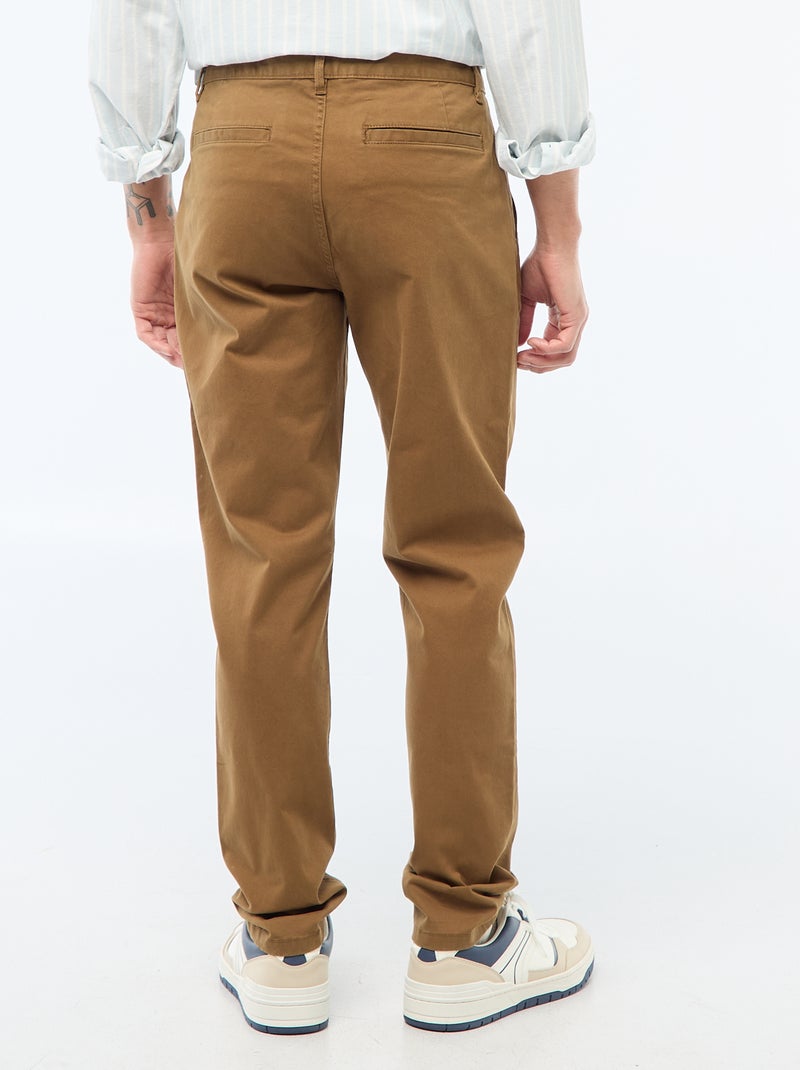 Pantalón chino slim Marron - Kiabi