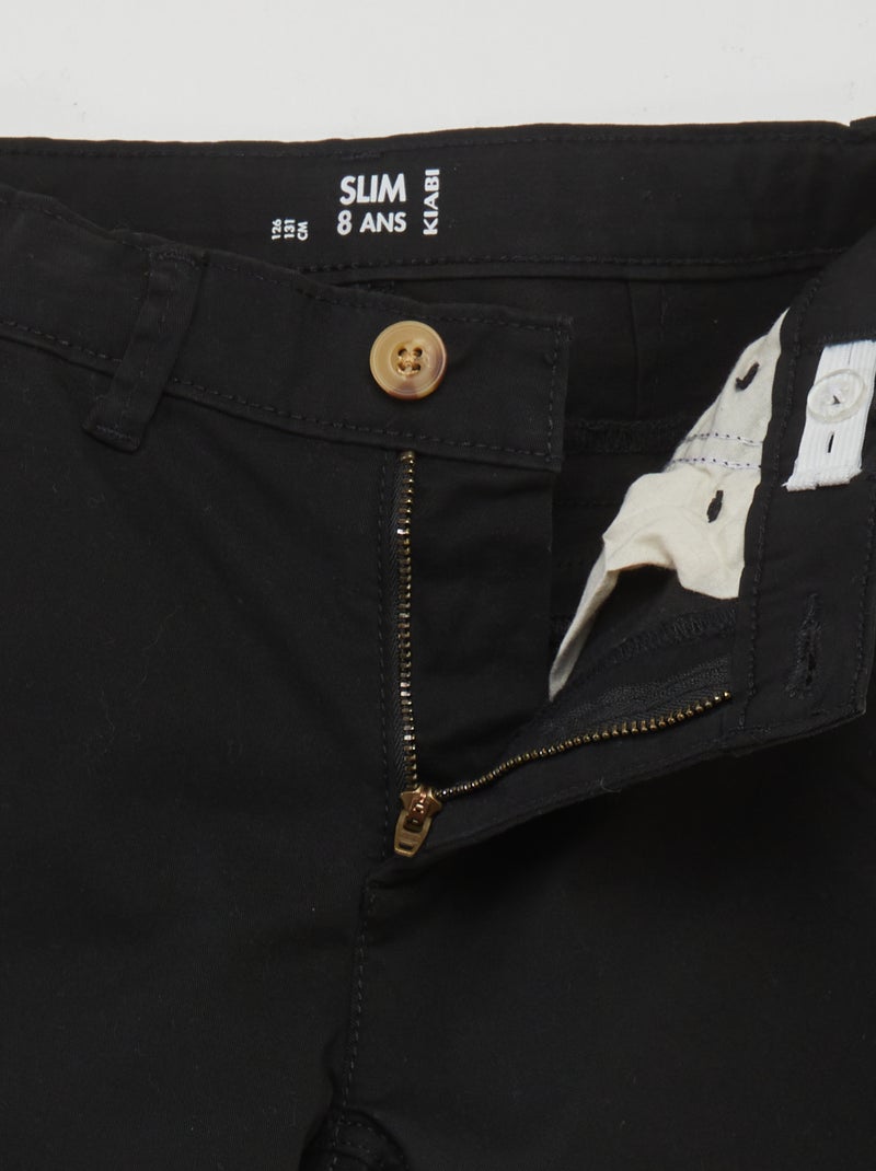 Pantalón chino slim negro - Kiabi