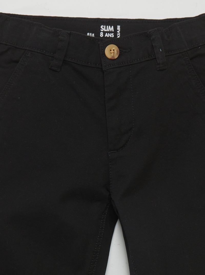 Pantalón chino slim negro - Kiabi