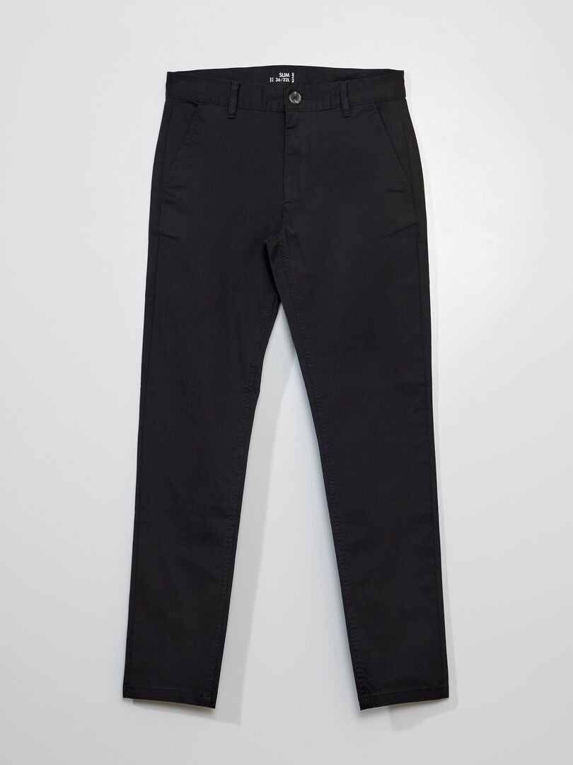 Pantalón chino slim negro - Kiabi