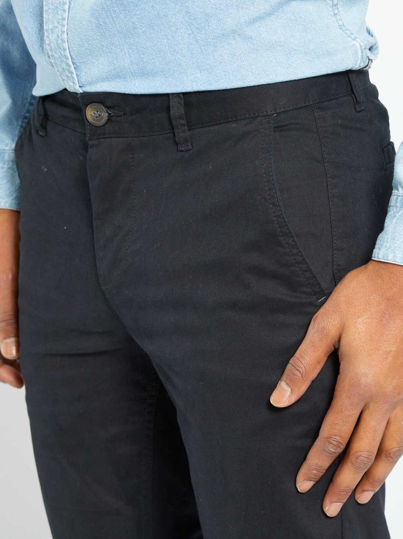 Pantalón chino slim negro - Kiabi
