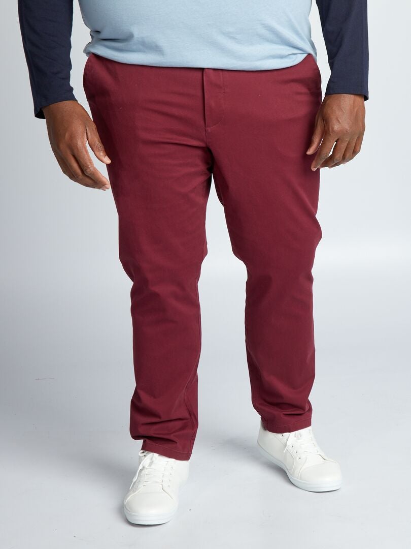 Pantalón chino slim ROJO - Kiabi
