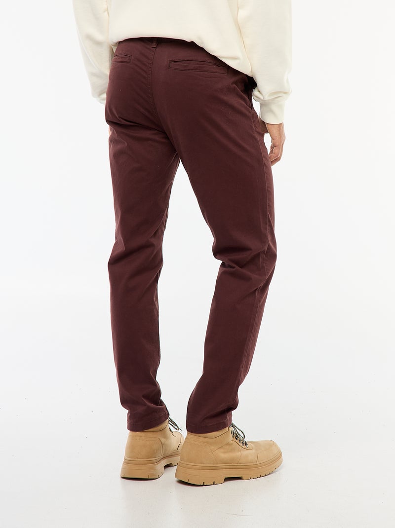 Pantalón chino slim Rojo - Kiabi