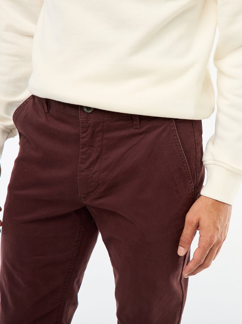 Pantalón chino slim Rojo - Kiabi