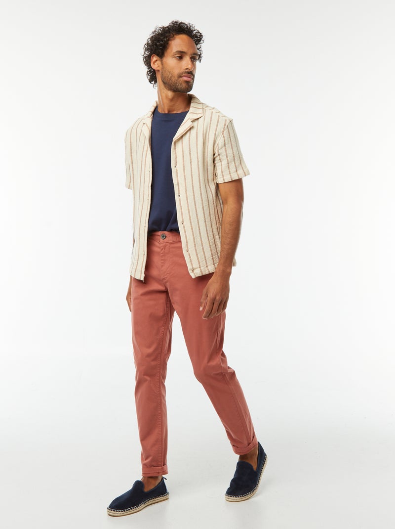 Pantalón chino slim Rosa - Kiabi