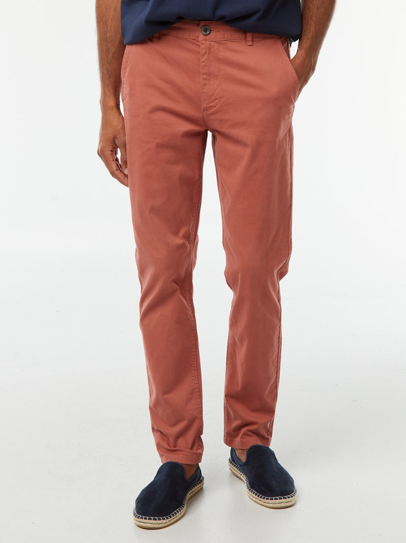 Pantalón chino slim Rosa - Kiabi