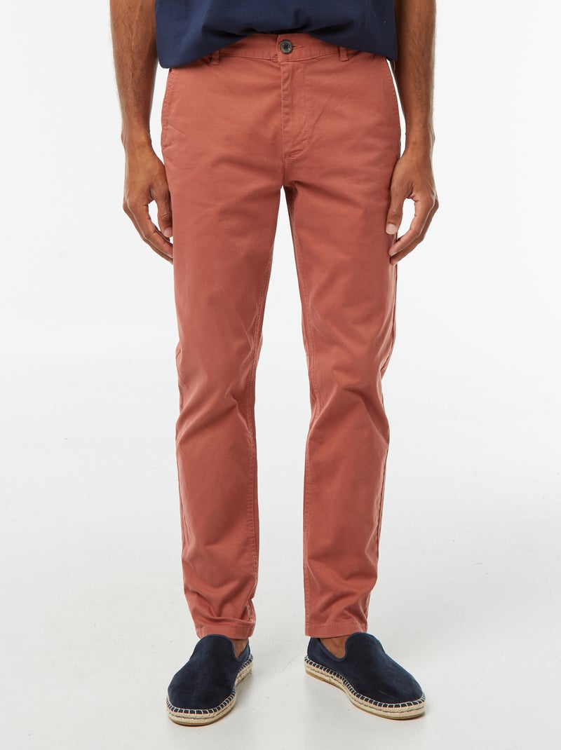 Pantalón chino slim Rosa - Kiabi