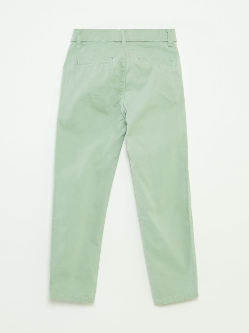 Pantalón chino slim VERDE - Kiabi