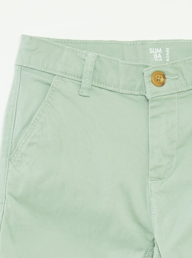 Pantalón chino slim VERDE - Kiabi