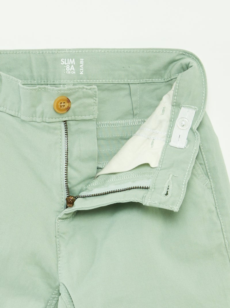 Pantalón chino slim VERDE - Kiabi