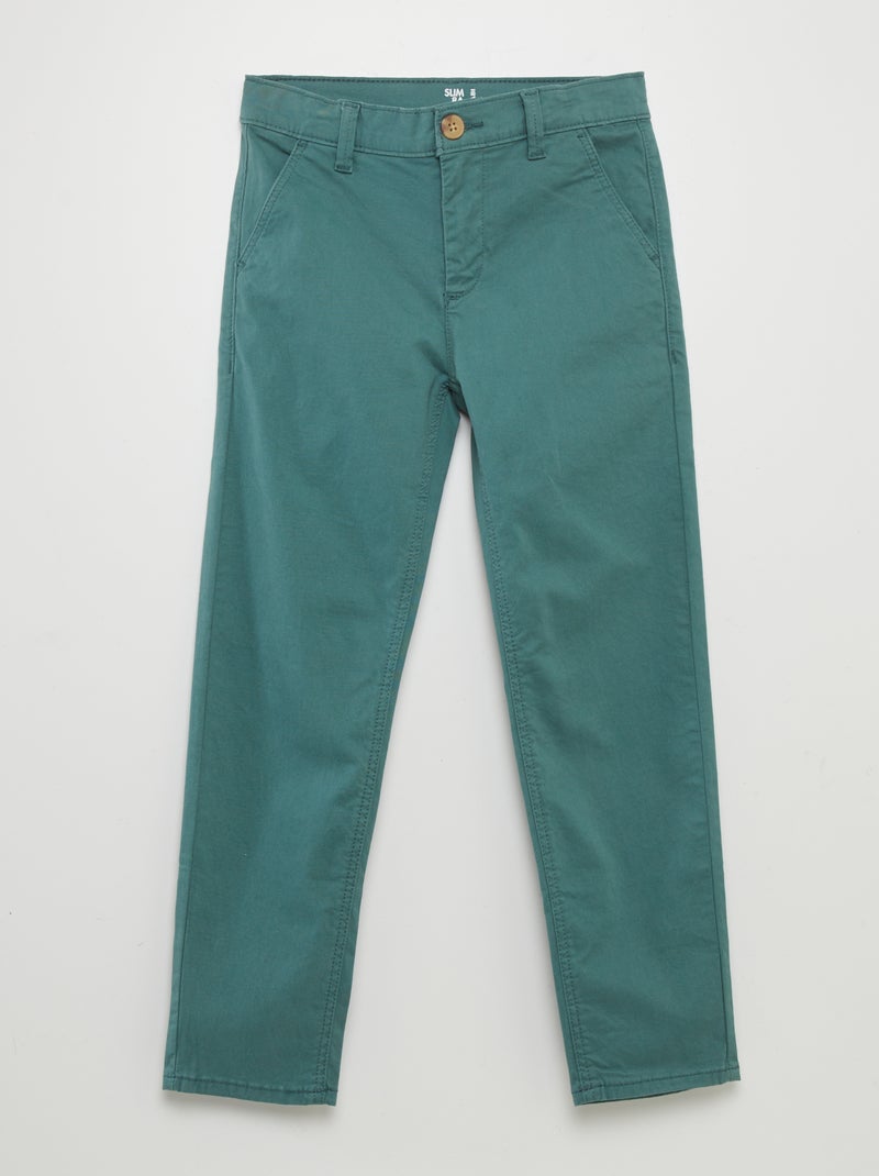 Pantalón chino slim VERDE - Kiabi