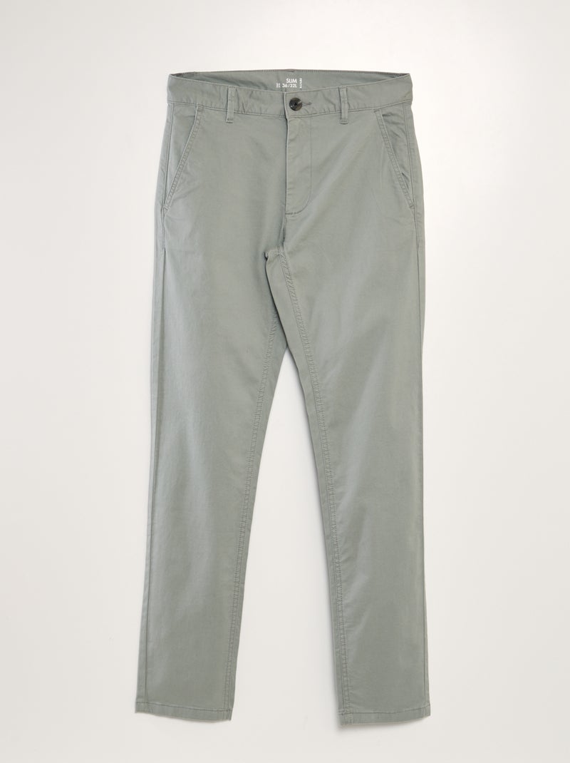 Pantalón chino slim VERDE - Kiabi