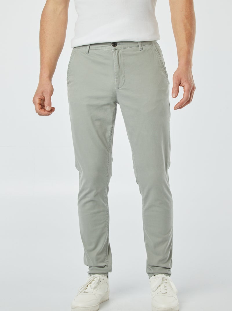 Pantalón chino slim VERDE - Kiabi