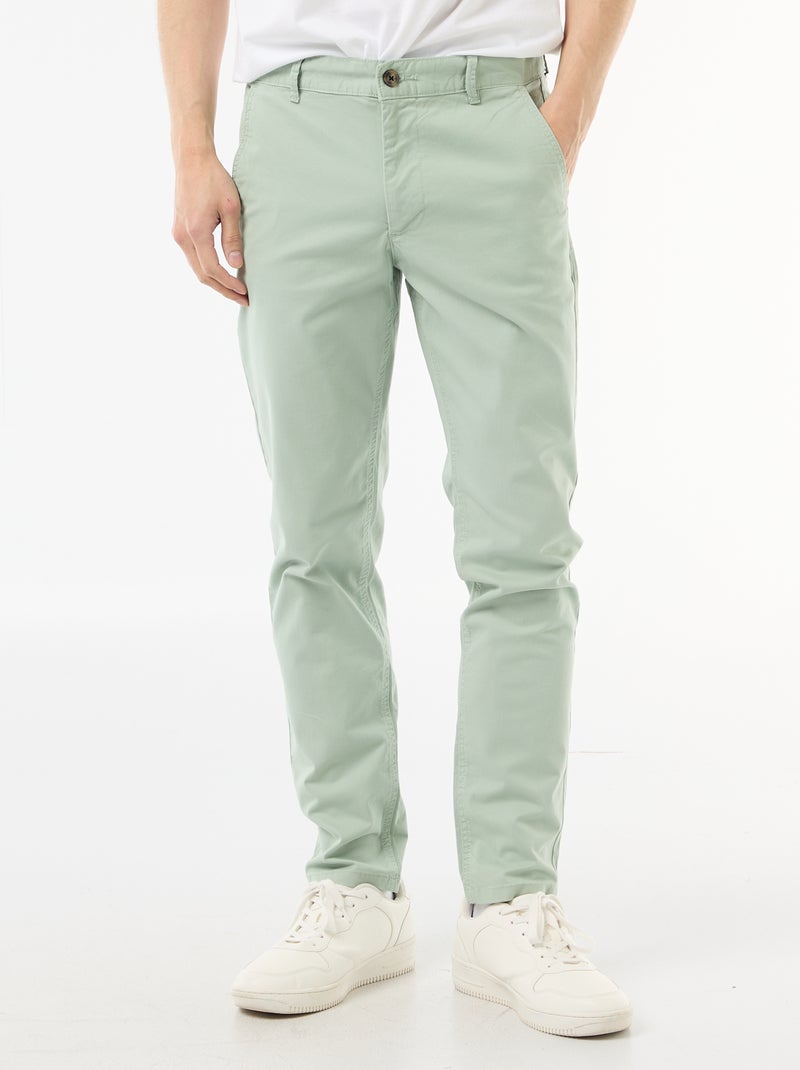 Pantalón chino slim Verde - Kiabi
