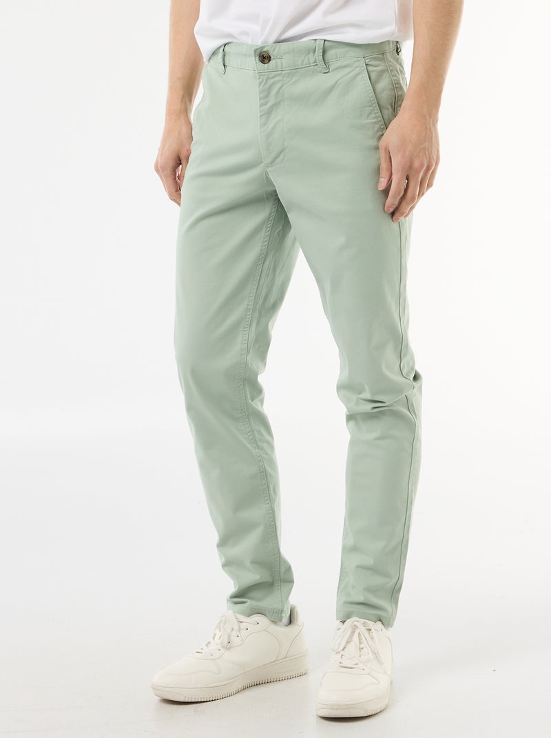 Pantalón chino slim Verde - Kiabi