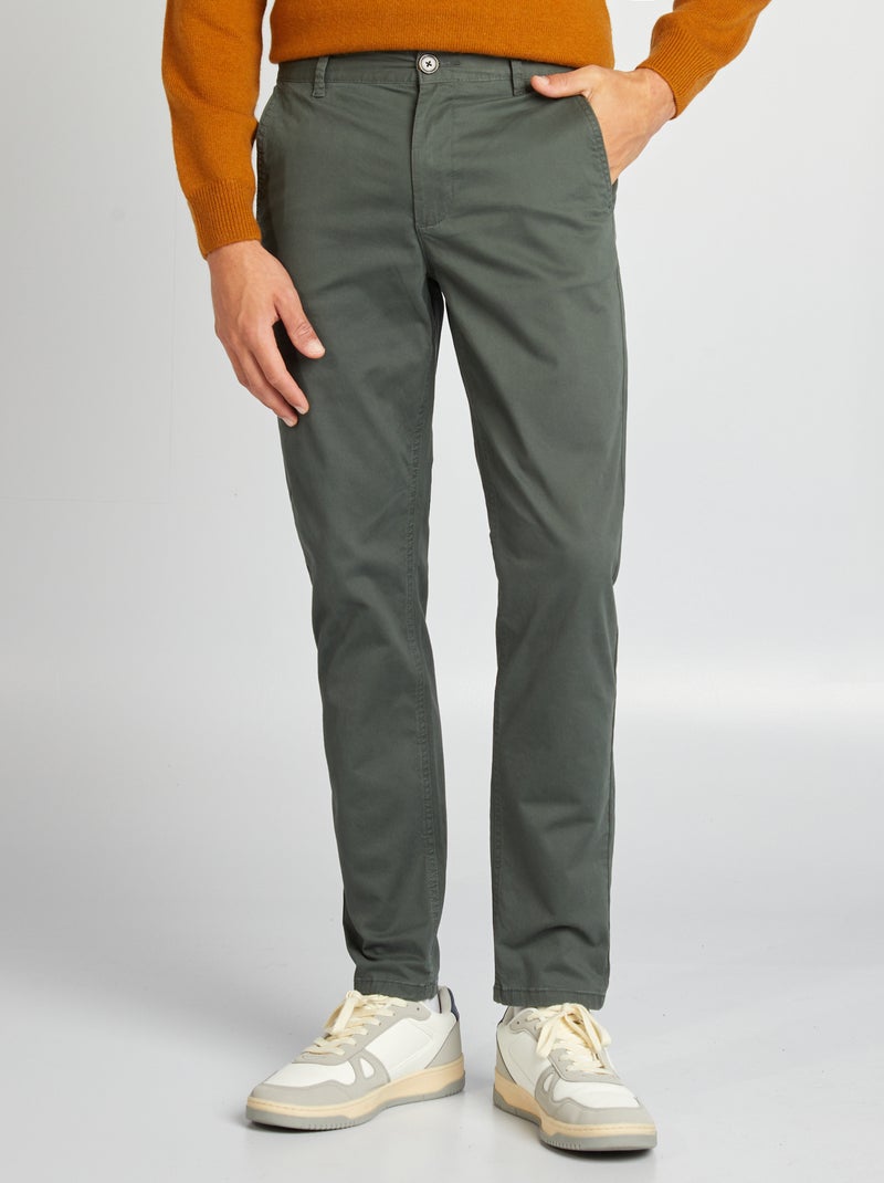 Pantalón chino slim VERDE - Kiabi