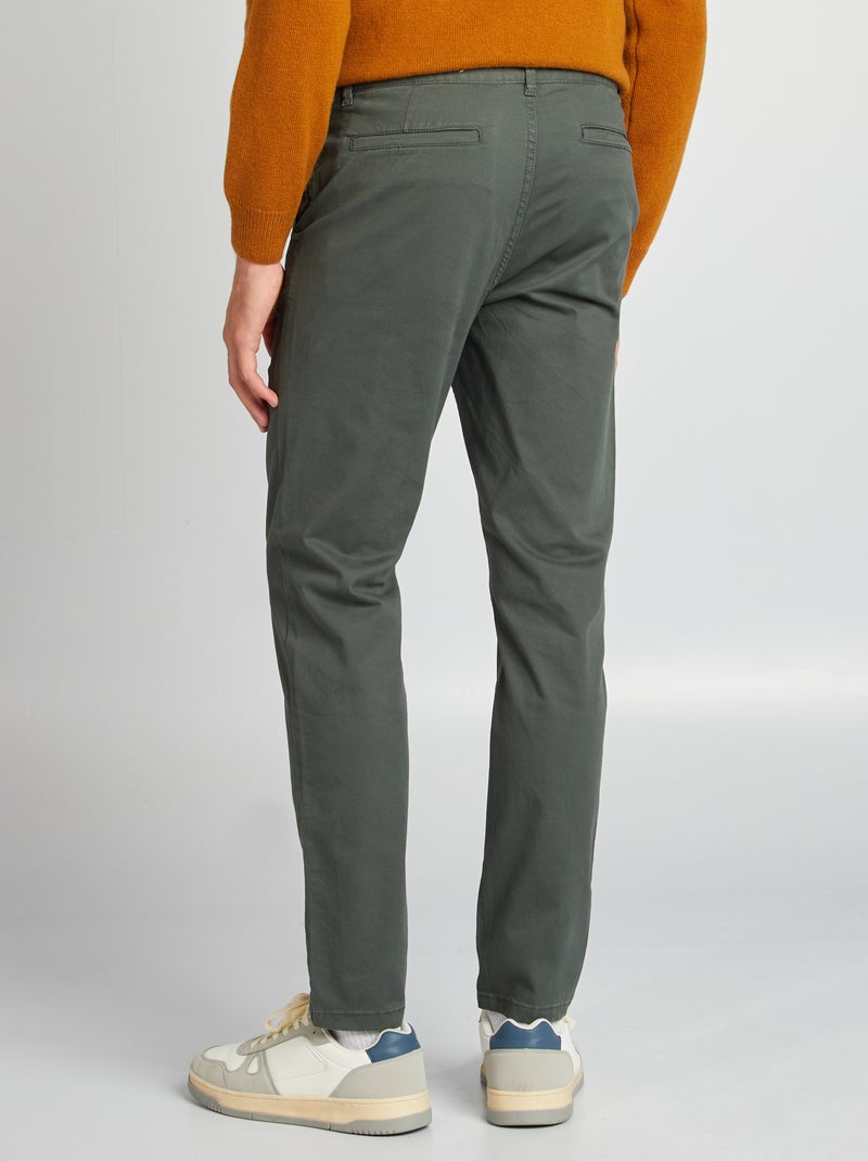 Pantalón chino slim VERDE - Kiabi