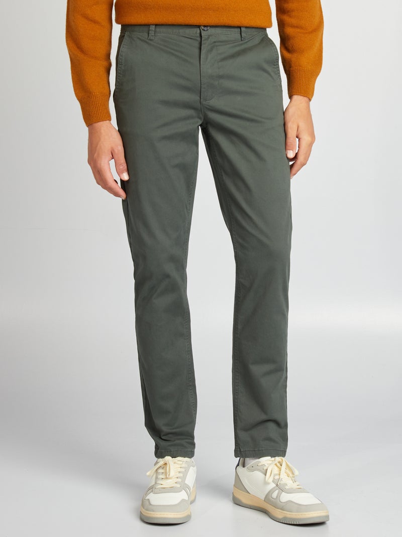 Pantalón chino slim VERDE - Kiabi