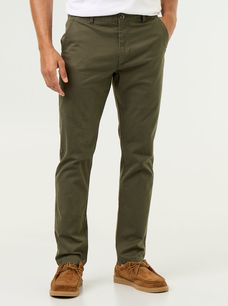 Pantalón chino slim Verde - Kiabi