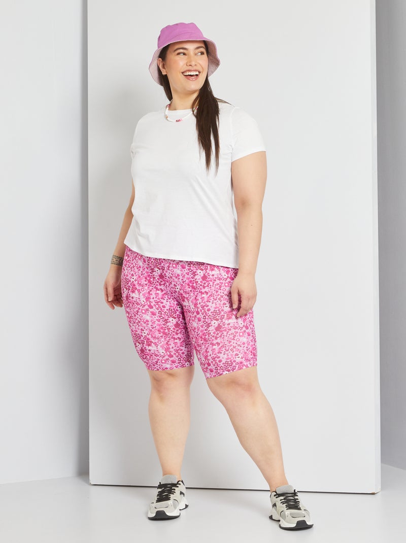 Pantalón ciclista de flores ROSA - Kiabi
