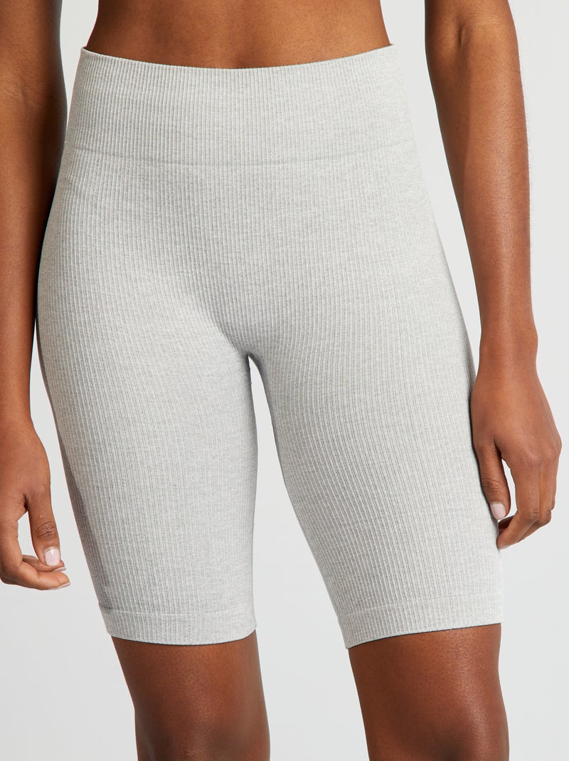 Pantalón ciclista de punto de canalé GRIS - Kiabi