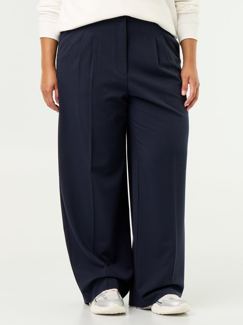 Pantalón cigarette ancho Azul - Kiabi