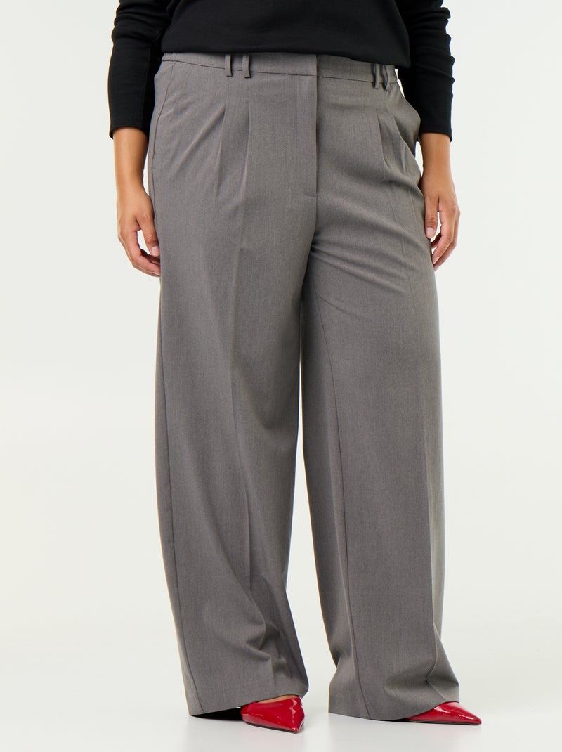 Pantalón cigarette ancho Gris - Kiabi